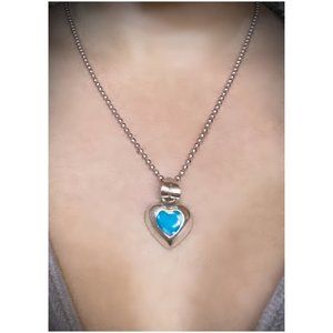 Silver & Turquoise Heart Pendant